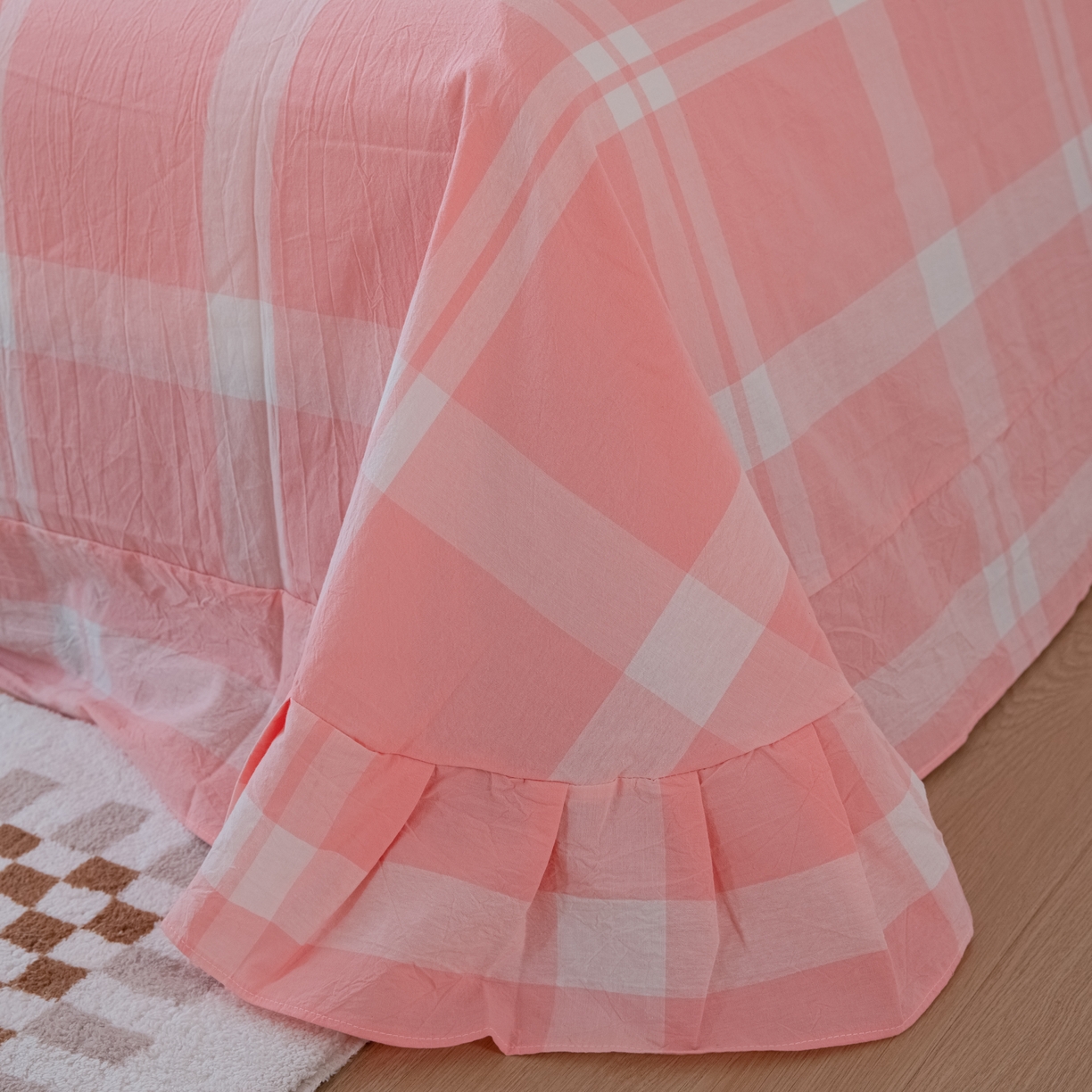 91家纺网 家纺一手货源 找家纺 木易家居 2026新款100%全棉纯棉加厚四件套（礼盒包装）（提供买家秀）玫瑰之约粉