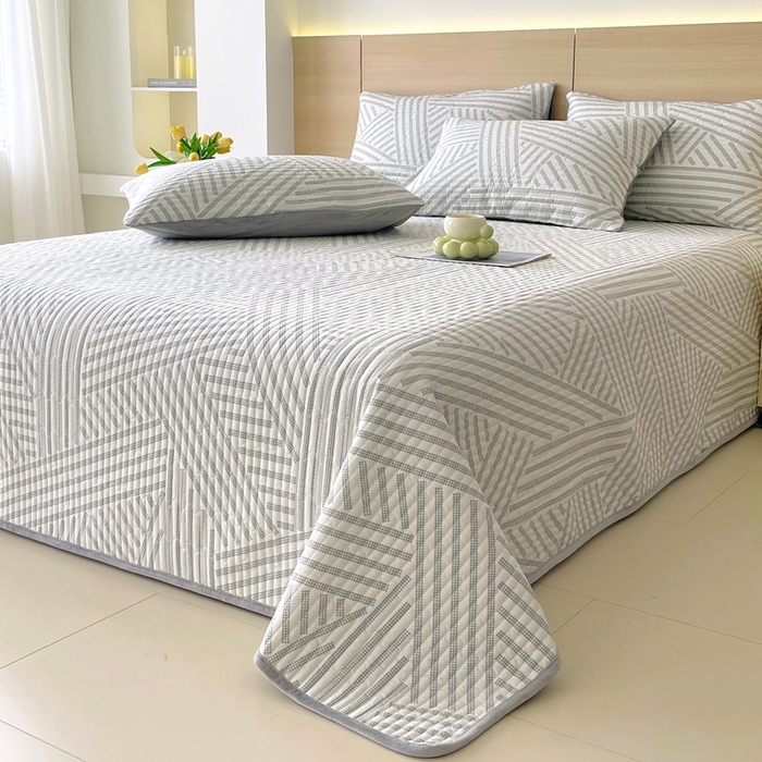 91家纺网 家纺一手货源 找家纺 春皖家纺 2025新款A类棉加绒多功能床盖 律动