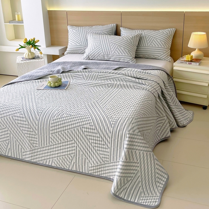 91家纺网 家纺一手货源 找家纺 春皖家纺 2025新款A类棉加绒多功能床盖 律动