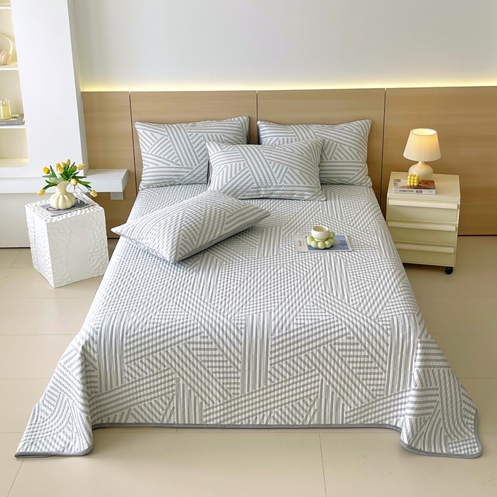 春皖家纺 2025新款A类棉加绒多功能床盖 律动