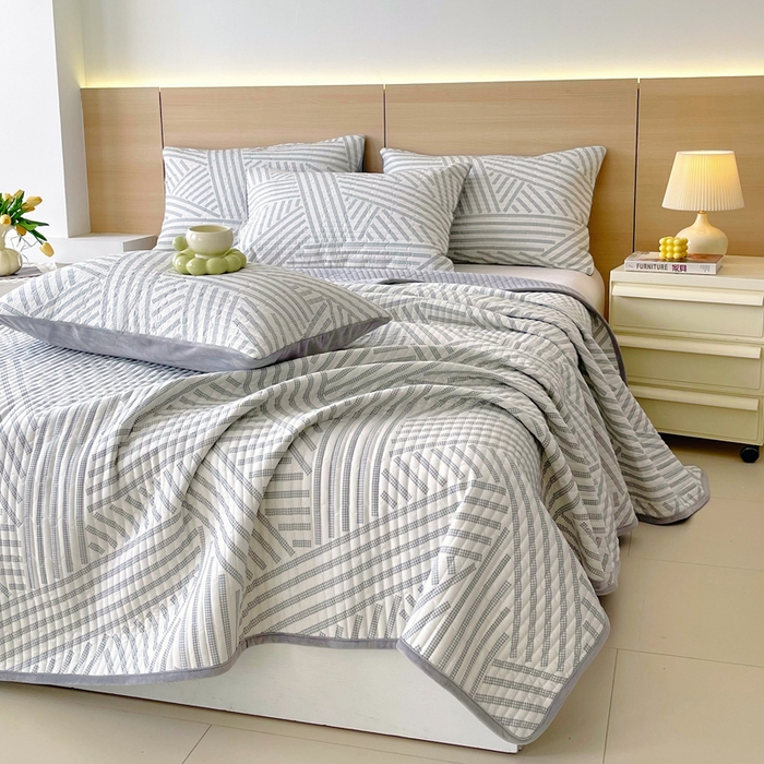 91家纺网 家纺一手货源 找家纺 春皖家纺 2025新款A类棉加绒多功能床盖 律动