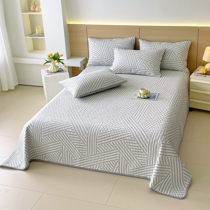 91家纺网 家纺一手货源 找家纺 春皖家纺 2025新款A类棉加绒多功能床盖 律动