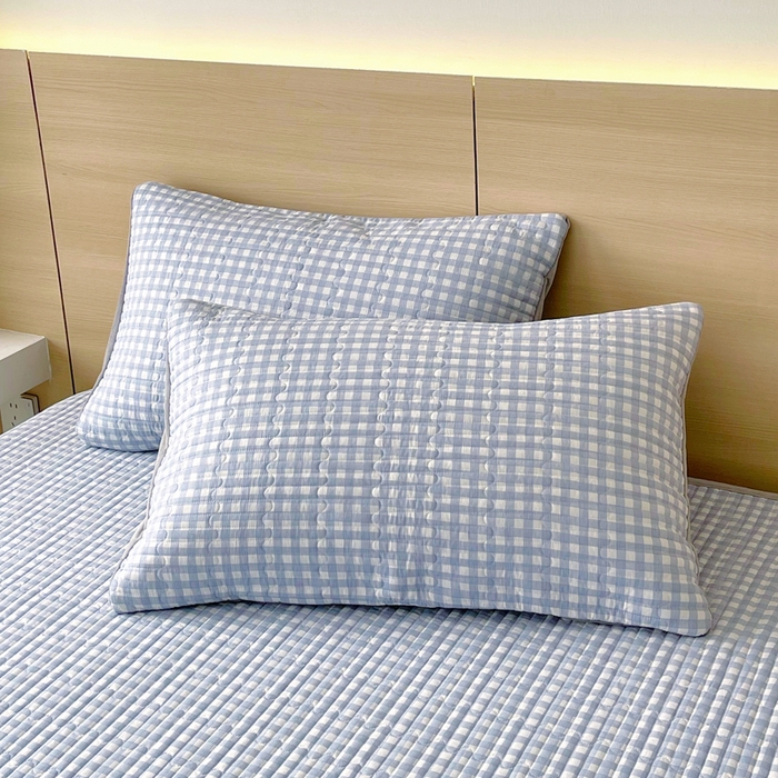 91家纺网 家纺一手货源 找家纺 春皖家纺 2025新款A类棉加绒多功能床盖 慕心蓝