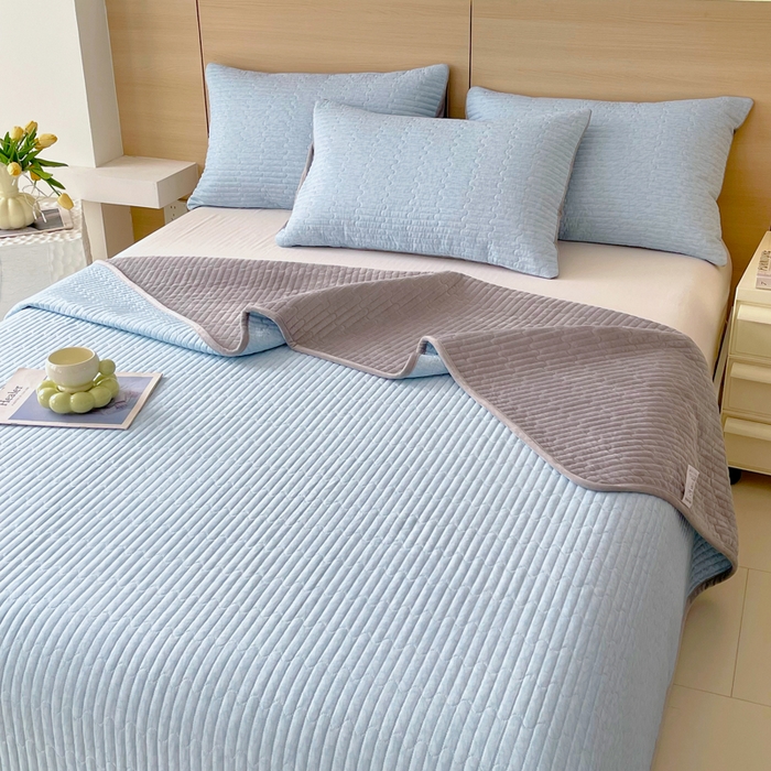 91家纺网 家纺一手货源 找家纺 春皖家纺 2025新款A类棉加绒多功能床盖 流星雨