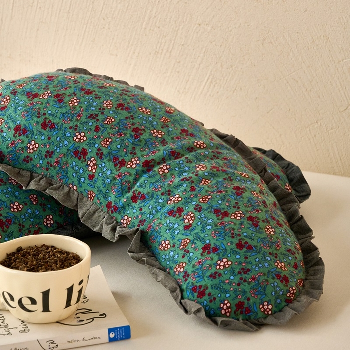 91家纺网 家纺一手货源 找家纺 （总）明星枕业 2025新款全棉磨毛荞麦枕头枕芯花边饺子形枕全荞麦壳月牙护颈枕枕头枕芯