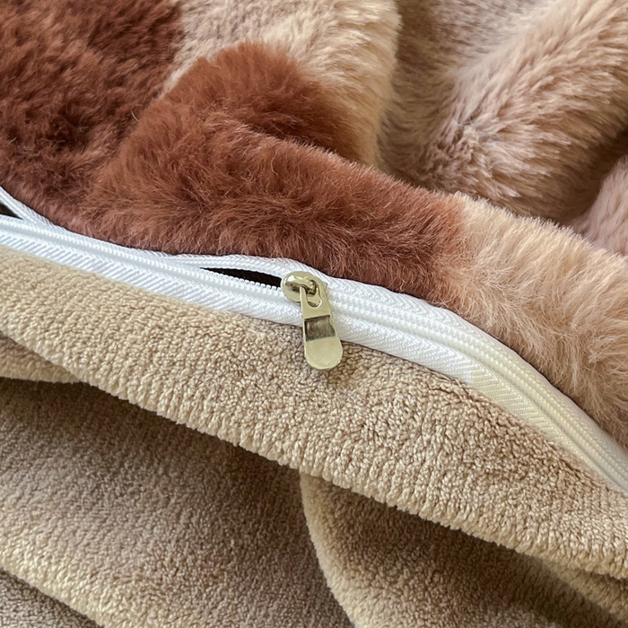 91家纺网 家纺一手货源 找家纺 梦莱斯 2025新款亲肤舒适兔毛印花牛奶绒保暖四件套一美拉德系 咖啡爱心