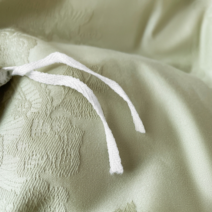 91家纺网 家纺一手货源 找家纺 云锦家居 2025新款秋冬50双股磨毛提花四件套 繁花-嫩青