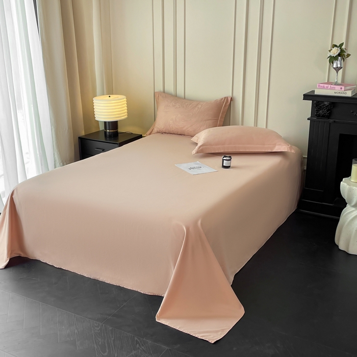 91家纺网 家纺一手货源 找家纺 云锦家居 2025新款秋冬50双股磨毛提花四件套 静水-粉玉