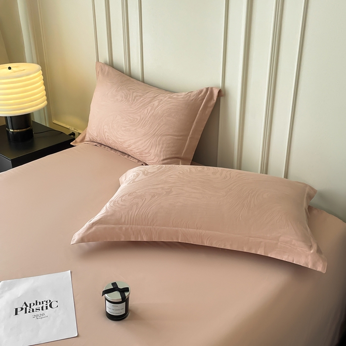 91家纺网 家纺一手货源 找家纺 云锦家居 2025新款秋冬50双股磨毛提花四件套 静水-粉玉