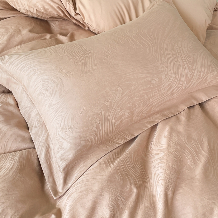 91家纺网 家纺一手货源 找家纺 云锦家居 2025新款秋冬50双股磨毛提花四件套 静水-粉玉