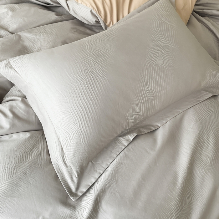 91家纺网 家纺一手货源 找家纺 云锦家居 2025新款秋冬50双股磨毛提花四件套 静水-咖灰