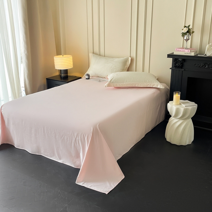 91家纺网 家纺一手货源 找家纺 云锦家居 2025新款秋冬50双股磨毛提花四件套 雅韵-粉白