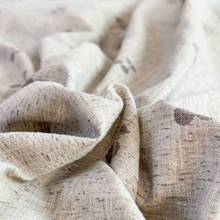 91家纺网 家纺一手货源 找家纺 佑佳家纺 2025新款复古印花亚麻双层纱花边被套枕套三件套 绿樱