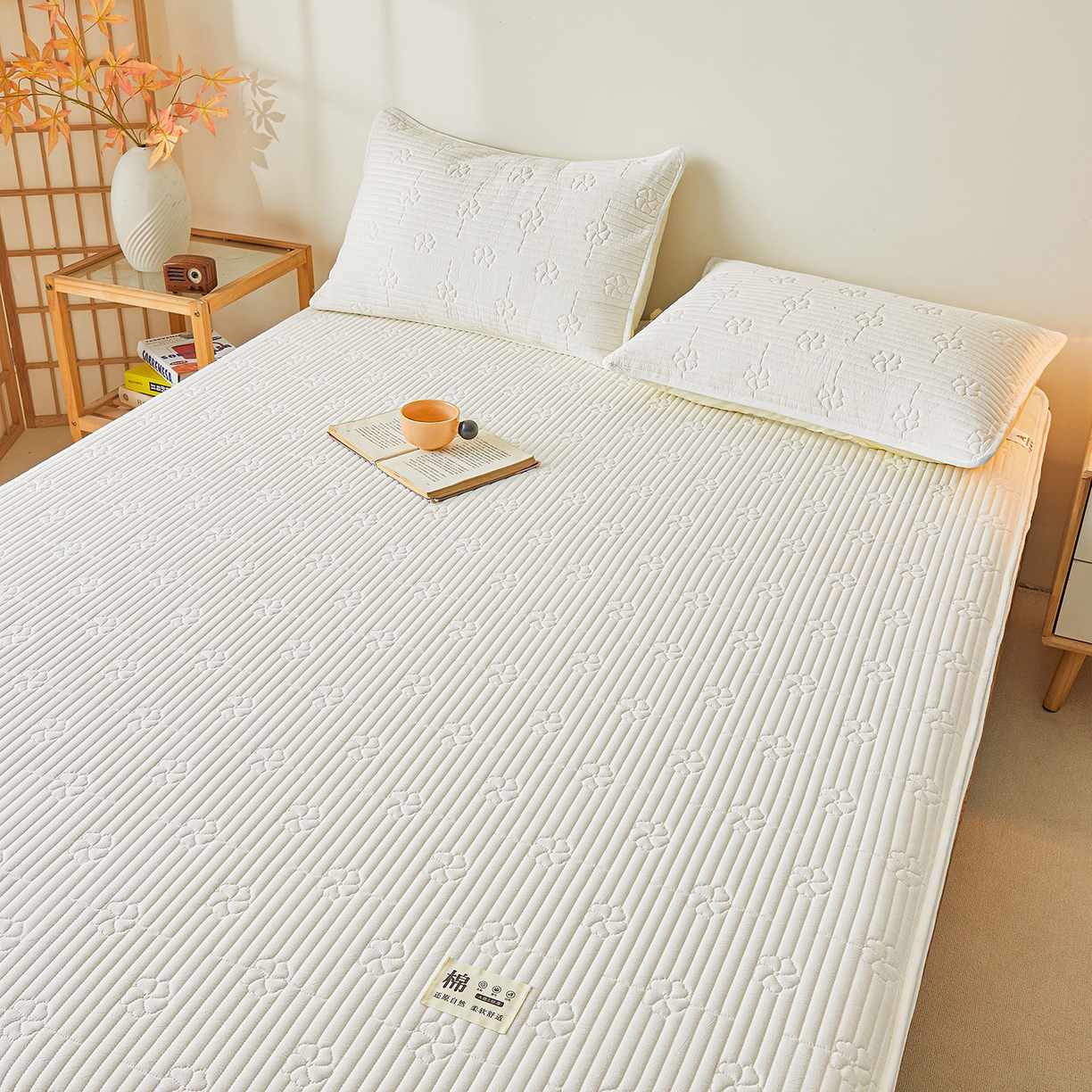 91家纺网 家纺一手货源 找家纺 （总）伊人坊 2025新款全棉水洗棉六面全包床笠床垫保护套拉链床笠