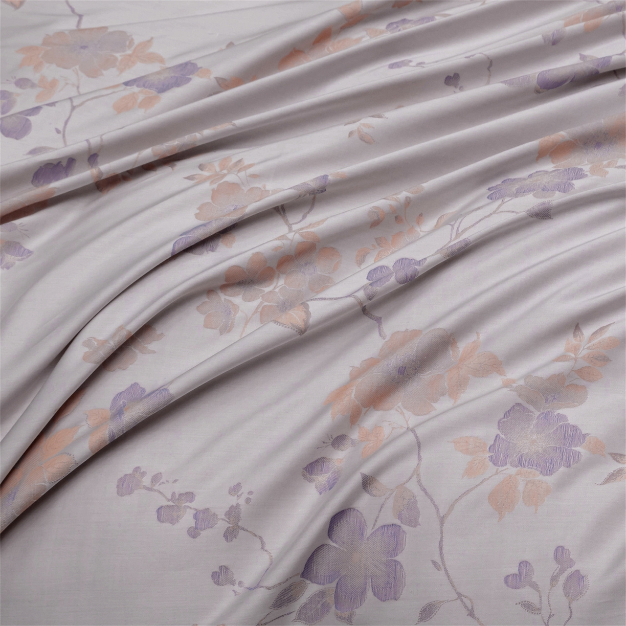 91家纺网 家纺一手货源 找家纺 OL家纺 2025新款天丝棉色织大提花四件套系列 绯色时空-紫