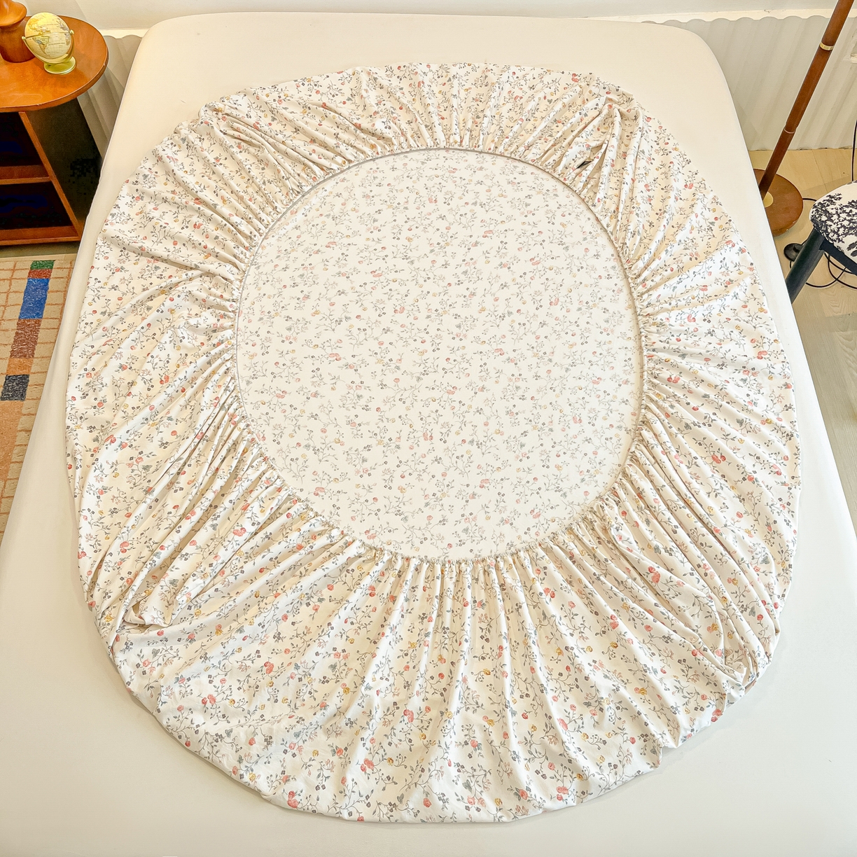 91家纺网 家纺一手货源 找家纺 多乐家纺 2025新款韩系花卉加厚舒柔棉印花单床笠 床笠三件套 玫瑰