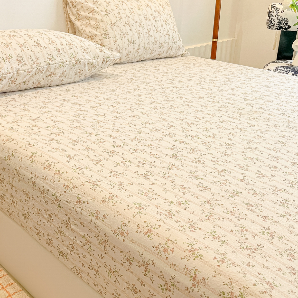 91家纺网 家纺一手货源 找家纺 多乐家纺 2025新款韩系花卉加厚舒柔棉印花单床笠 床笠三件套 春日