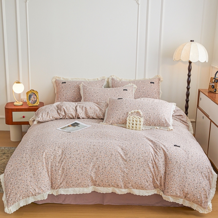 91家纺网 家纺一手货源 找家纺 （总）可思家纺 2025新款法式古法水洗棉印花四件套