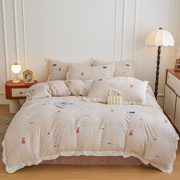 91家纺网 家纺一手货源 找家纺 （总）可思家纺 2025新款法式古法水洗棉印花四件套