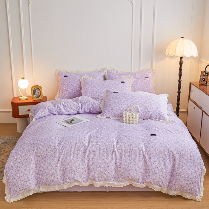 91家纺网 家纺一手货源 找家纺 （总）可思家纺 2025新款法式古法水洗棉印花四件套