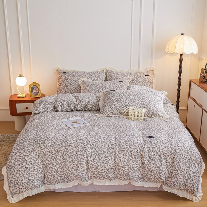 91家纺网 家纺一手货源 找家纺 （总）可思家纺 2025新款法式古法水洗棉印花四件套