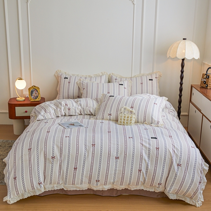 91家纺网 家纺一手货源 找家纺 （总）可思家纺 2025新款法式古法水洗棉印花四件套