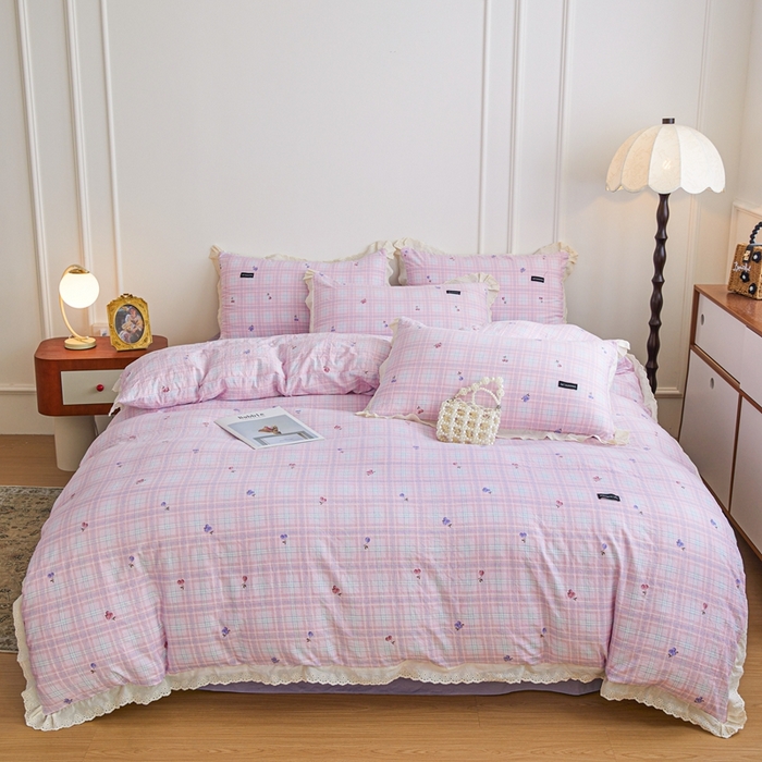 91家纺网 家纺一手货源 找家纺 （总）可思家纺 2025新款法式古法水洗棉印花四件套