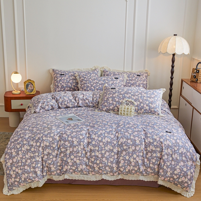 91家纺网 家纺一手货源 找家纺 （总）可思家纺 2025新款法式古法水洗棉印花四件套