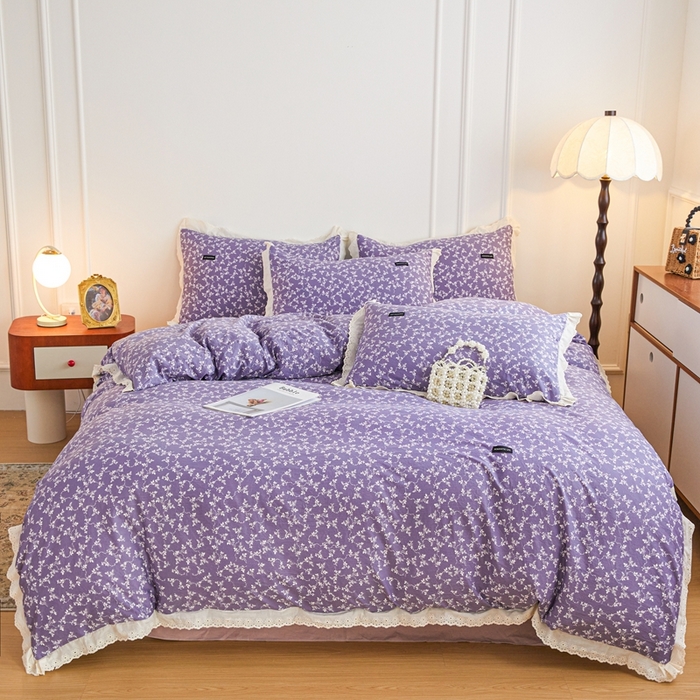 91家纺网 家纺一手货源 找家纺 （总）可思家纺 2025新款法式古法水洗棉印花四件套