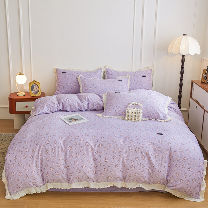 91家纺网 家纺一手货源 找家纺 （总）可思家纺 2025新款法式古法水洗棉印花四件套