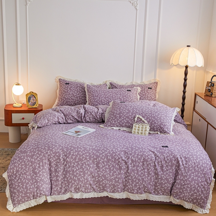 91家纺网 家纺一手货源 找家纺 （总）可思家纺 2025新款法式古法水洗棉印花四件套