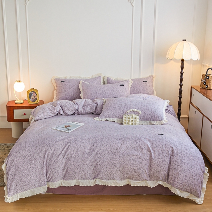 91家纺网 家纺一手货源 找家纺 （总）可思家纺 2025新款法式古法水洗棉印花四件套