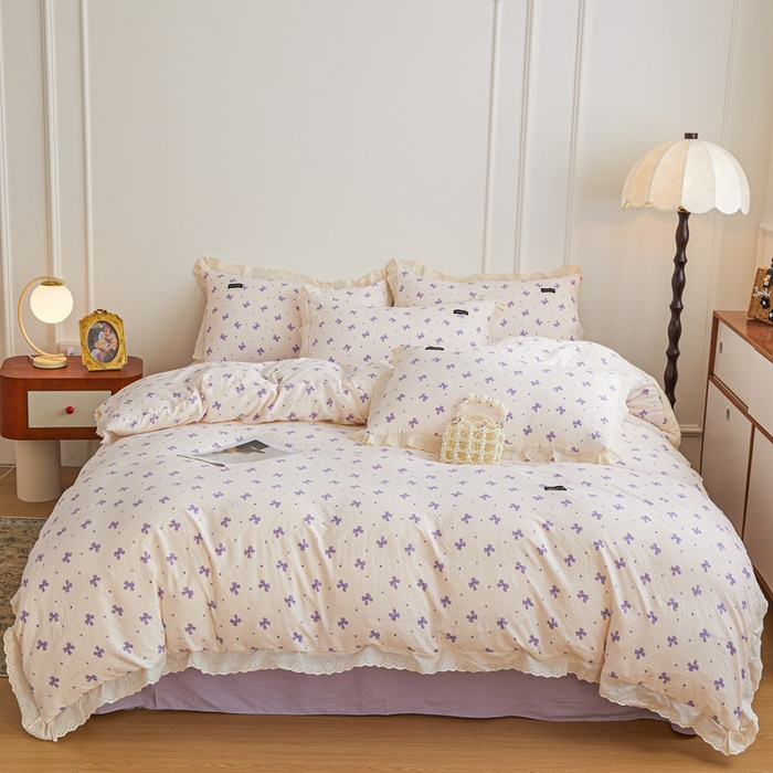 91家纺网 家纺一手货源 找家纺 （总）可思家纺 2025新款法式古法水洗棉印花四件套