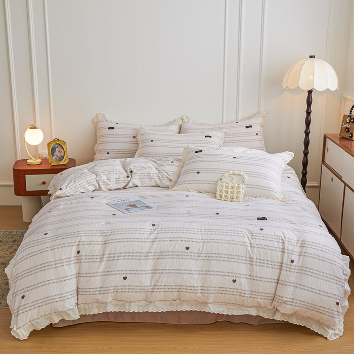 91家纺网 家纺一手货源 找家纺 （总）可思家纺 2025新款法式古法水洗棉印花四件套