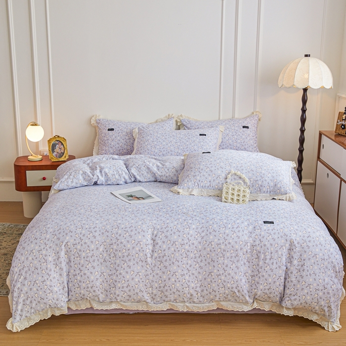 可思家纺 2025新款法式古法水洗棉印花四件套 眠语