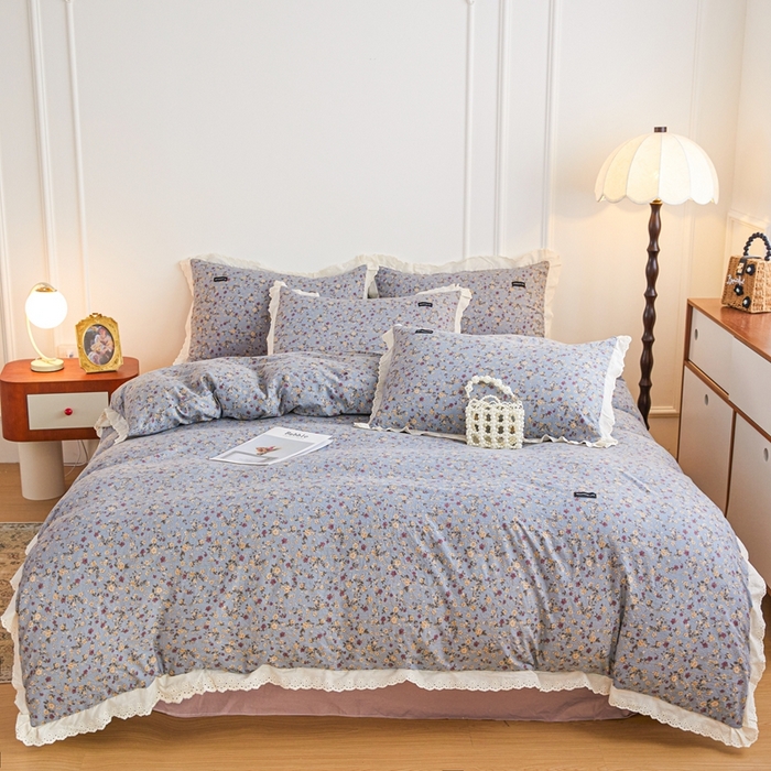 91家纺网 家纺一手货源 找家纺 （总）可思家纺 2025新款法式古法水洗棉印花四件套