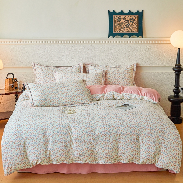 91家纺网 家纺一手货源 找家纺 （总）可思家纺 2025新款小布袋时尚印花水洗棉四件套