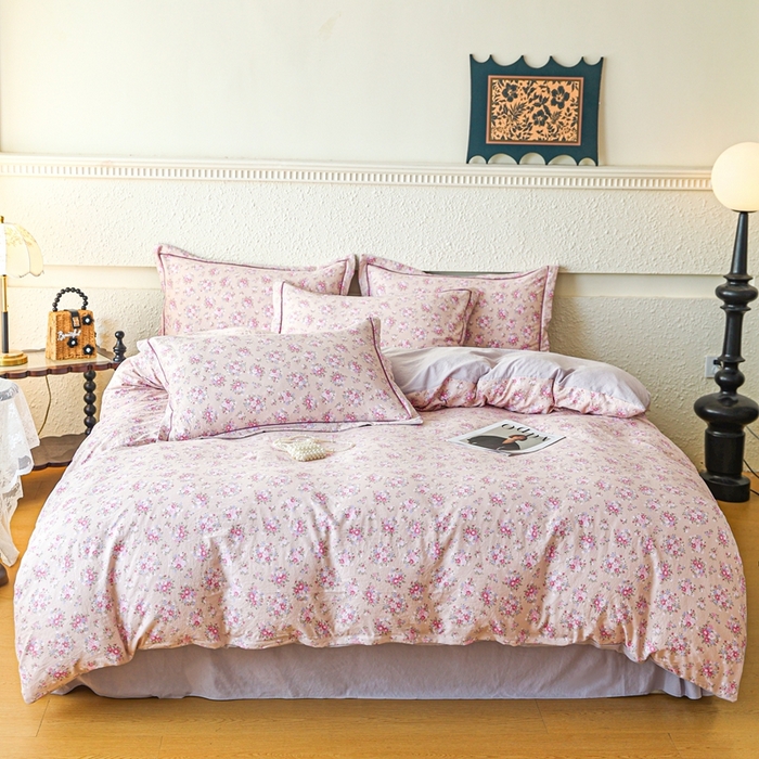 91家纺网 家纺一手货源 找家纺 （总）可思家纺 2025新款小布袋时尚印花水洗棉四件套