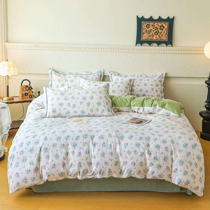 91家纺网 家纺一手货源 找家纺 （总）可思家纺 2025新款小布袋时尚印花水洗棉四件套