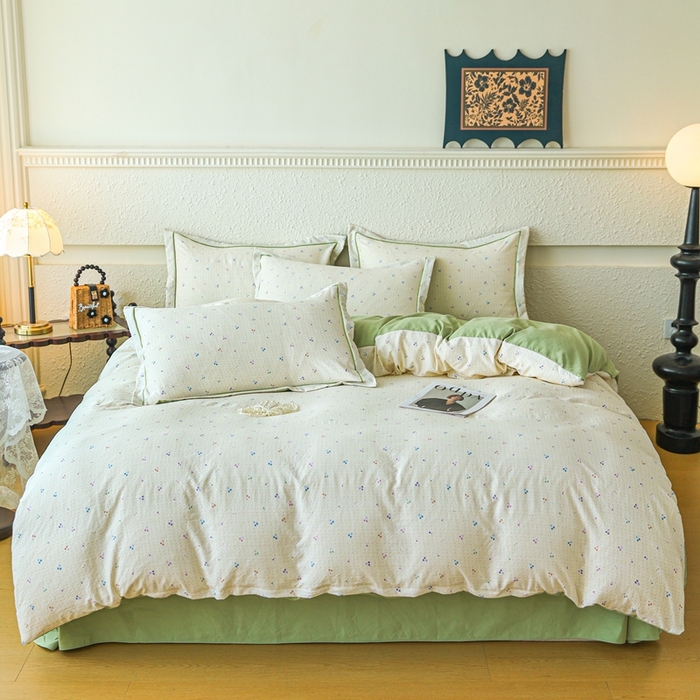 91家纺网 家纺一手货源 找家纺 （总）可思家纺 2025新款小布袋时尚印花水洗棉四件套