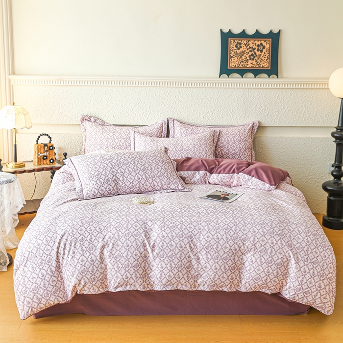 91家纺网 家纺一手货源 找家纺 （总）可思家纺 2025新款小布袋时尚印花水洗棉四件套