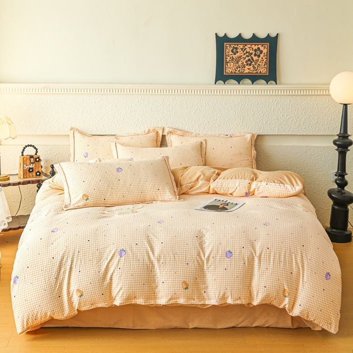 91家纺网 家纺一手货源 找家纺 （总）可思家纺 2025新款小布袋时尚印花水洗棉四件套