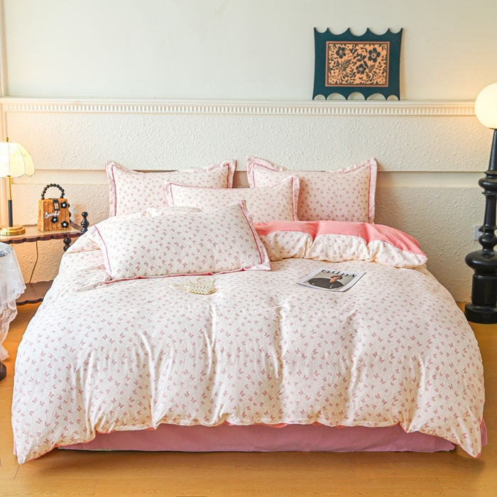 91家纺网 家纺一手货源 找家纺 （总）可思家纺 2025新款小布袋时尚印花水洗棉四件套