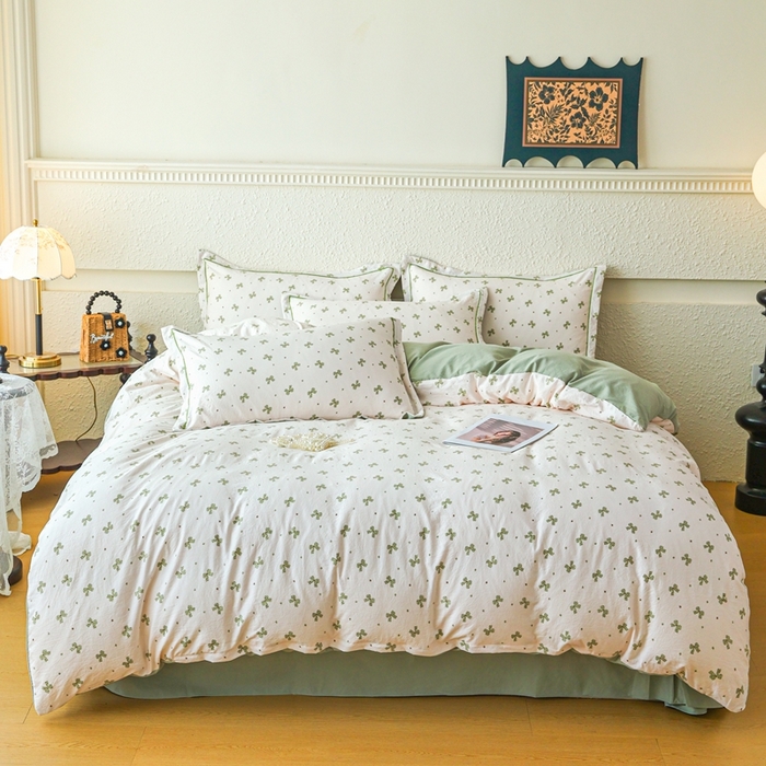 可思家纺 2025新款小布袋时尚印花水洗棉四件套 絮月居