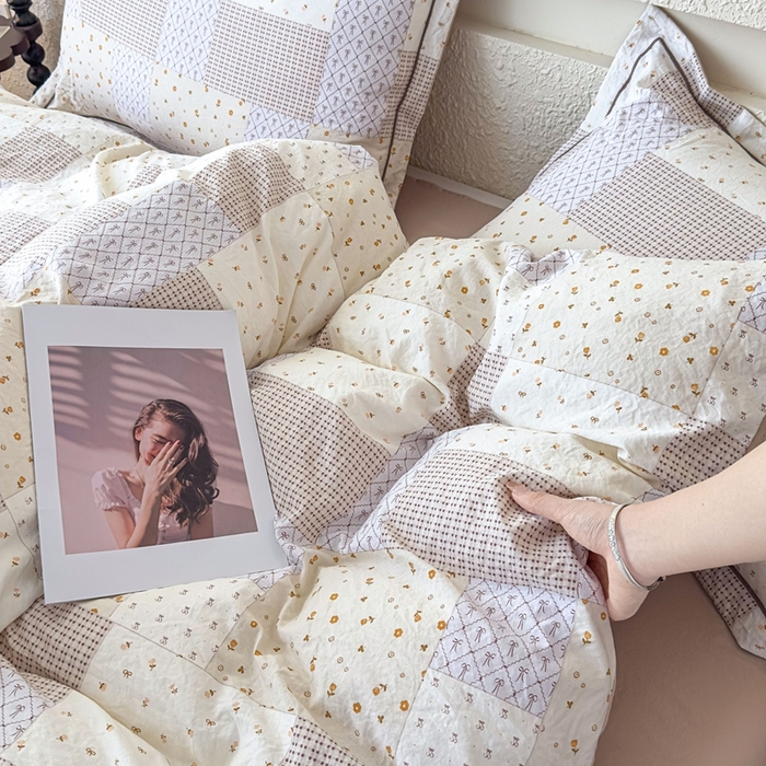 91家纺网 家纺一手货源 找家纺 可思家纺 2025新款小布袋时尚印花水洗棉四件套 清茸居