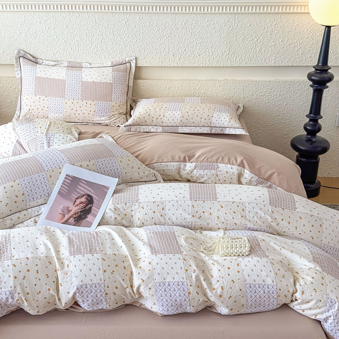 91家纺网 家纺一手货源 找家纺 可思家纺 2025新款小布袋时尚印花水洗棉四件套 清茸居