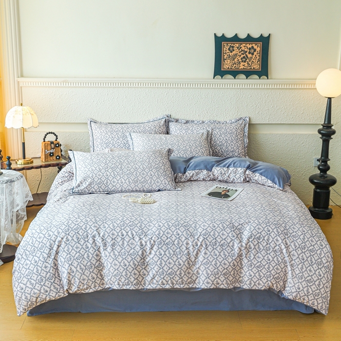 可思家纺 2025新款小布袋时尚印花水洗棉四件套 絮川眠