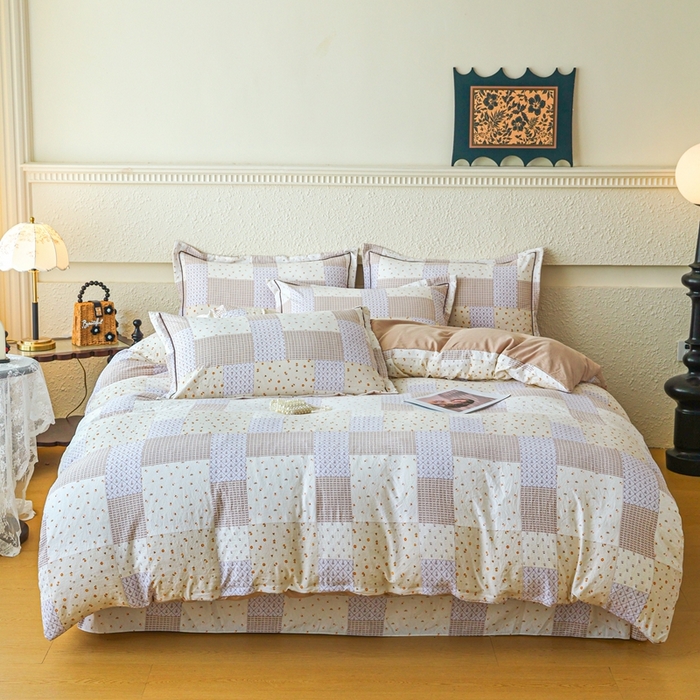 91家纺网 家纺一手货源 找家纺 （总）可思家纺 2025新款小布袋时尚印花水洗棉四件套