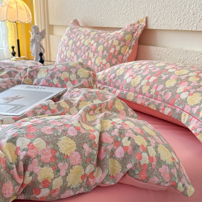 91家纺网 家纺一手货源 找家纺 可思家纺 2025新款小布袋时尚印花水洗棉四件套 暖禾集