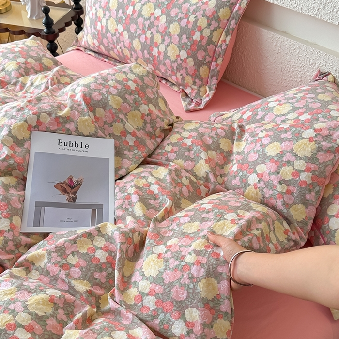 91家纺网 家纺一手货源 找家纺 可思家纺 2025新款小布袋时尚印花水洗棉四件套 暖禾集